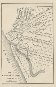 Map of Buffalo Outer Lots - Samuel Tupper purchased lot 17, north of Chippewa Street in 1808
