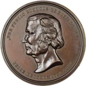 Front of the Jesse Ketchum Medal - with a portrait of Mr. Ketchum
