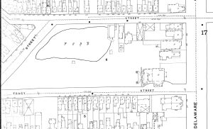 Sanborn Map showing Rumsey Park in 1889